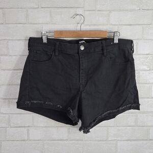 Express shortie mid-rise dark gray jeans